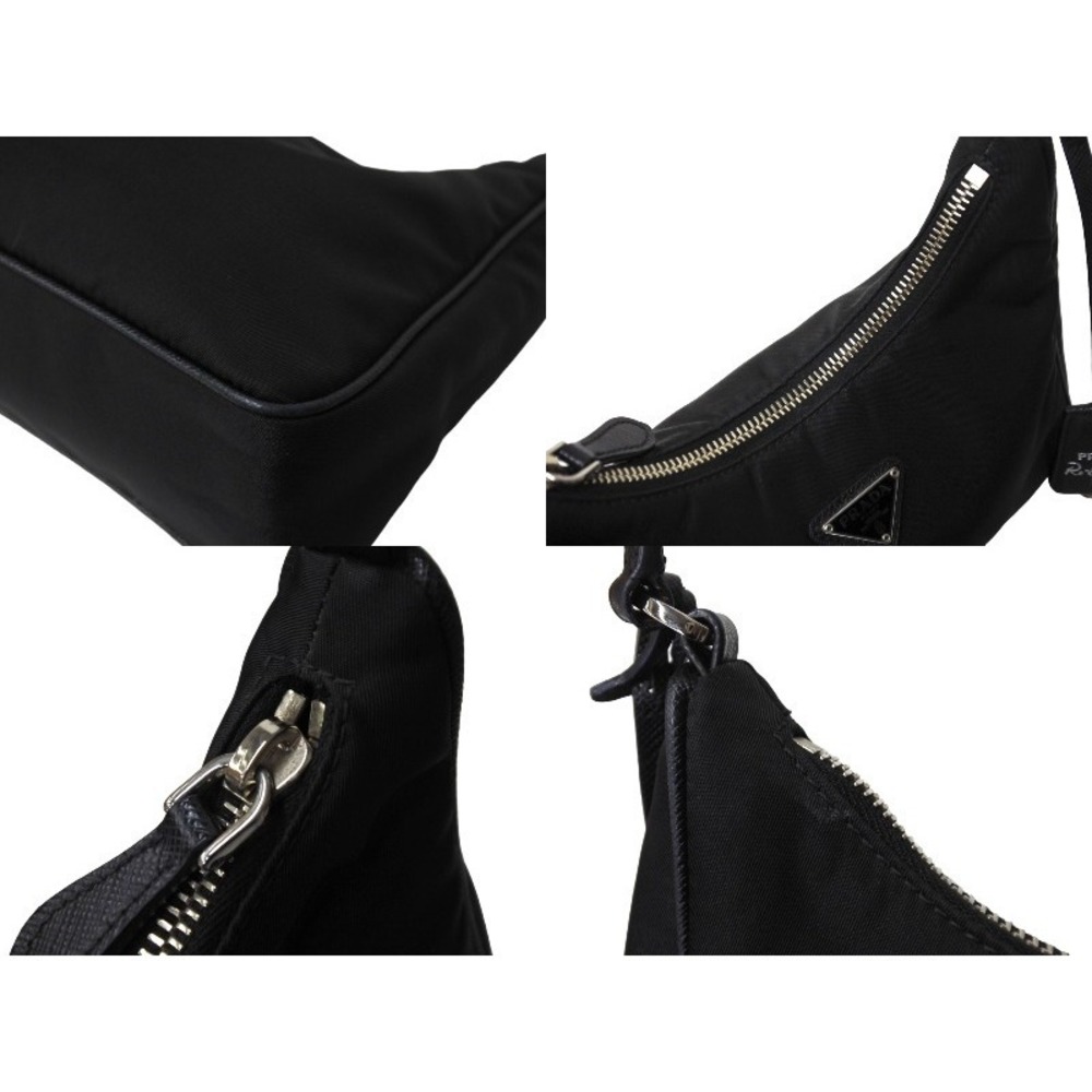 PRADA Hobo One Shoulder Hobo Bag Re Edition Triangle Logo Black - Picture 9 of 10